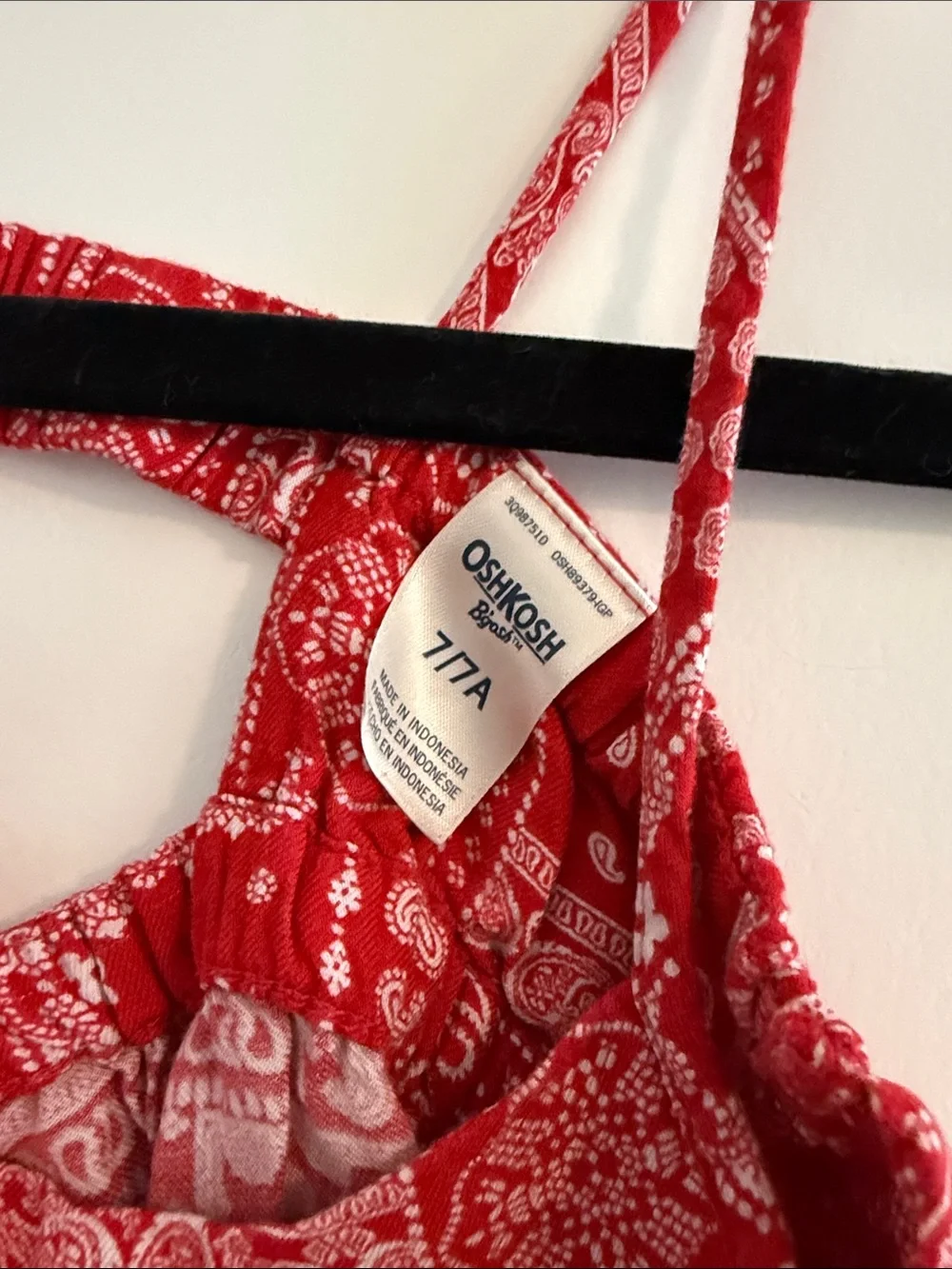 OshKosh B'gosh Red Bandana Print Sundress Romper